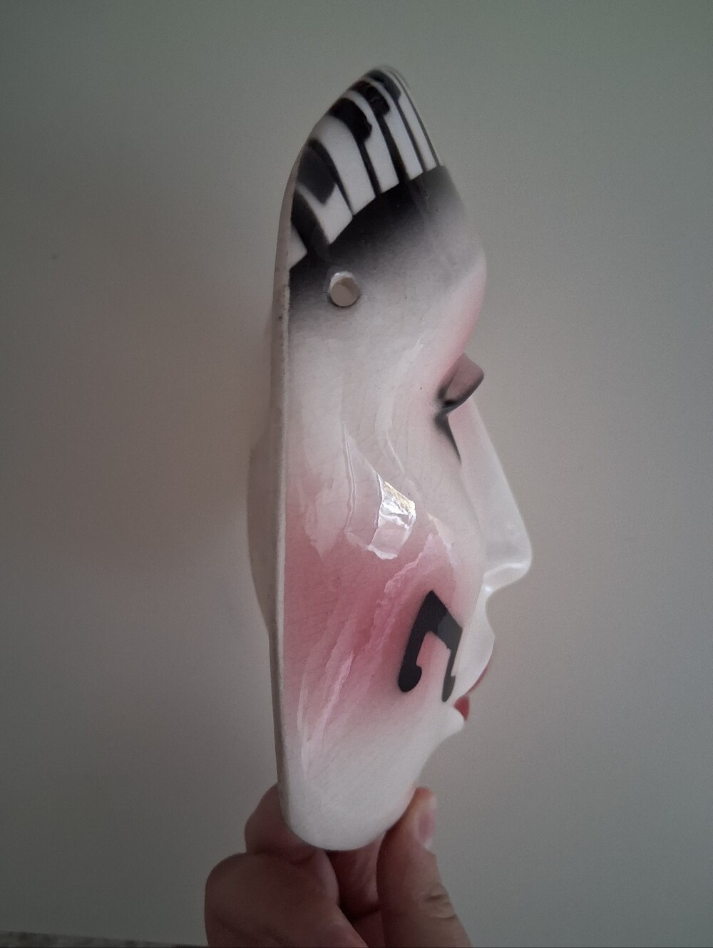 VTG 1988 Clay Art of San Francisco Ceramic Wall Mask Musical Music Notes Piano - Picture 6 of 6